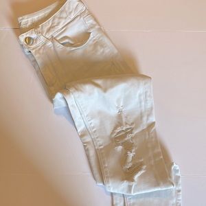 AE white cropped jeans white